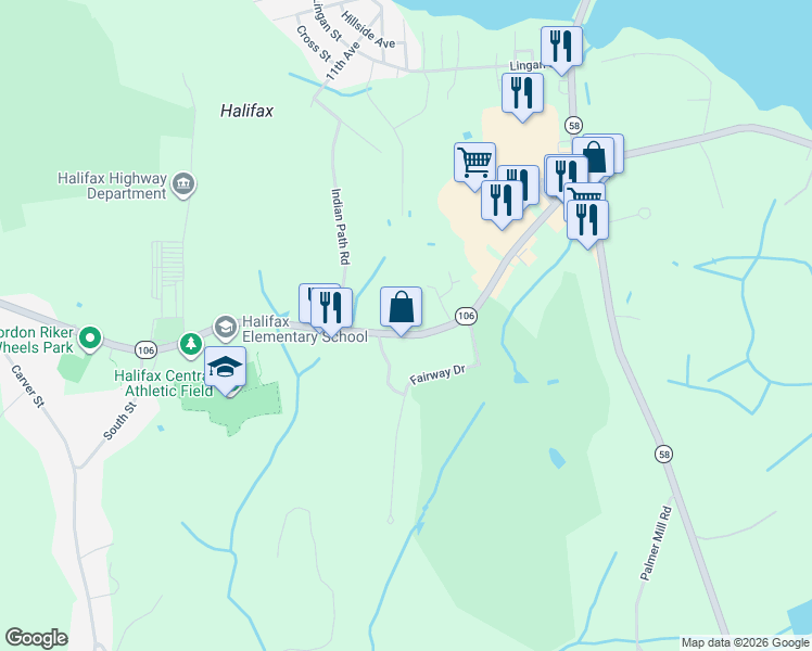 map of restaurants, bars, coffee shops, grocery stores, and more near 394 Plymouth Street in Halifax