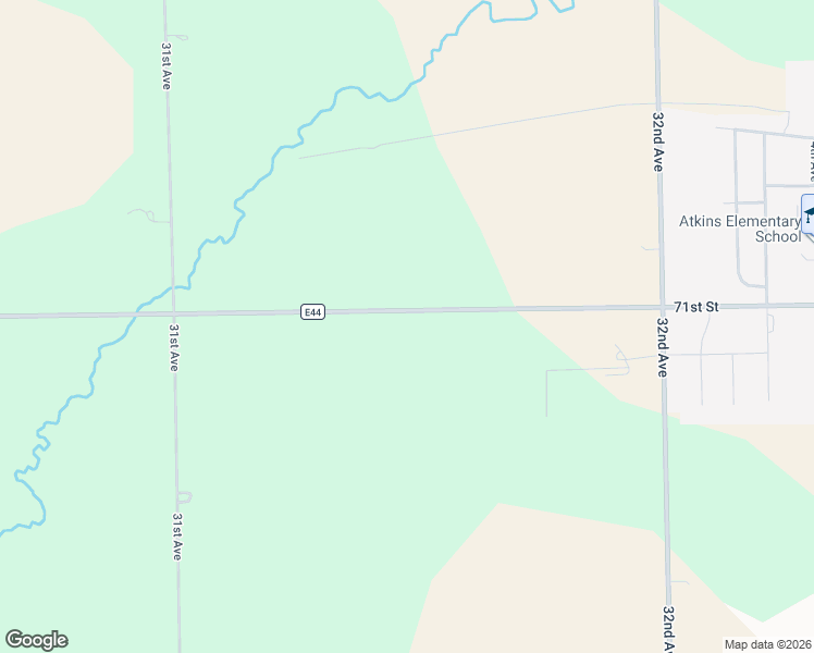 map of restaurants, bars, coffee shops, grocery stores, and more near 3150 71st Street in Atkins