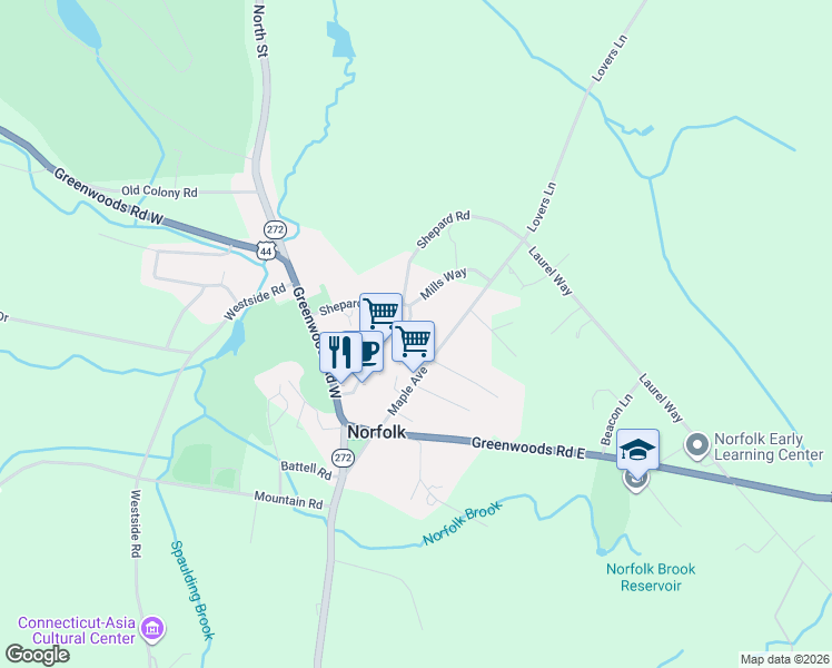 map of restaurants, bars, coffee shops, grocery stores, and more near 20 Emerson Street in Norfolk