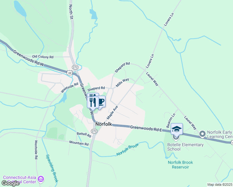 map of restaurants, bars, coffee shops, grocery stores, and more near 26 Emerson Street in Norfolk
