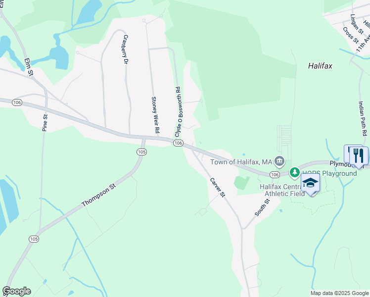 map of restaurants, bars, coffee shops, grocery stores, and more near 592 Plymouth Street in Halifax