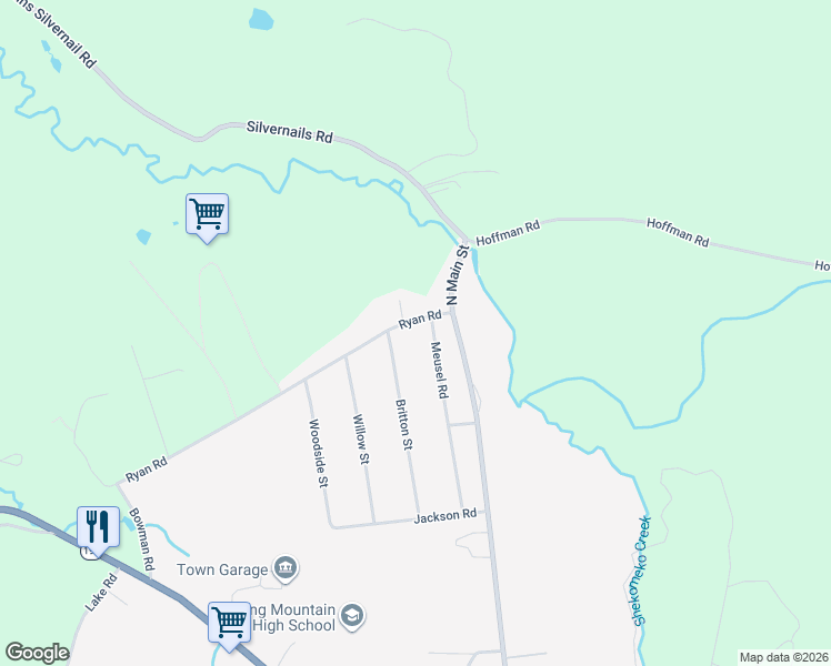 map of restaurants, bars, coffee shops, grocery stores, and more near 73 Meusel Road in Pine Plains