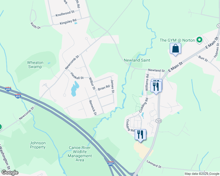 map of restaurants, bars, coffee shops, grocery stores, and more near 8 Brenda Road in Taunton
