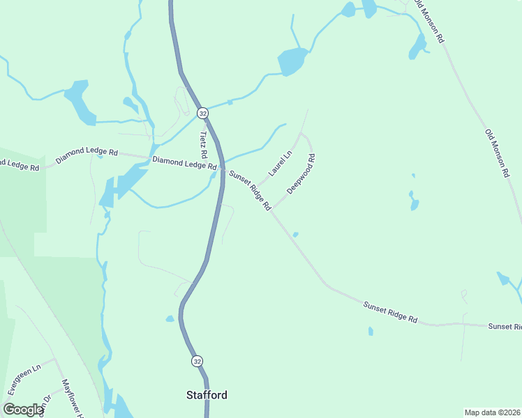 map of restaurants, bars, coffee shops, grocery stores, and more near 116 Sunset Ridge Road in Stafford