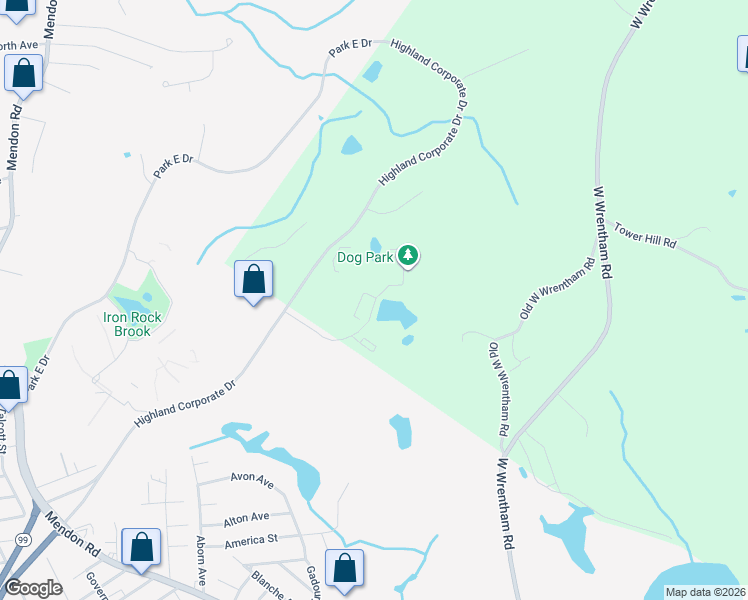 map of restaurants, bars, coffee shops, grocery stores, and more near 210 Highland Corporate Drive in Cumberland