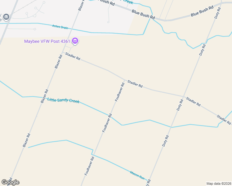 map of restaurants, bars, coffee shops, grocery stores, and more near 2553 Foulhaver Road in Monroe