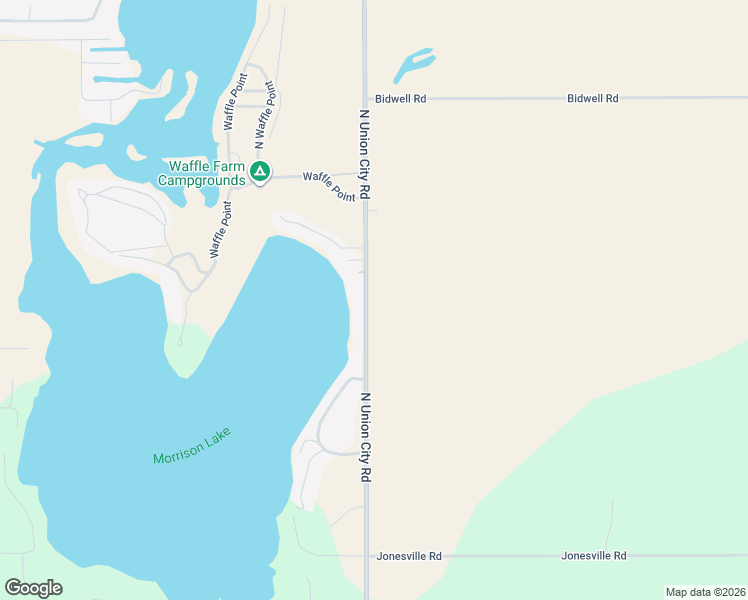 map of restaurants, bars, coffee shops, grocery stores, and more near 759 North Union City Road in Coldwater