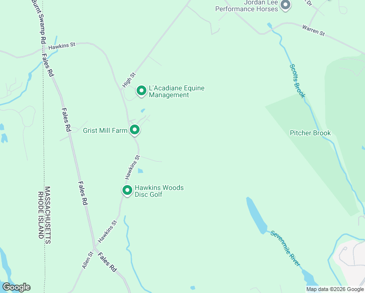 map of restaurants, bars, coffee shops, grocery stores, and more near 1-99 Peck Road in Plainville
