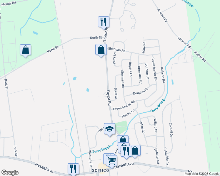 map of restaurants, bars, coffee shops, grocery stores, and more near 312 Taylor Road in Enfield