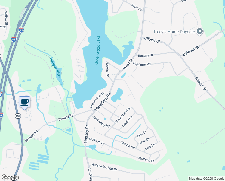 map of restaurants, bars, coffee shops, grocery stores, and more near 337 Mansfield Road in North Attleborough