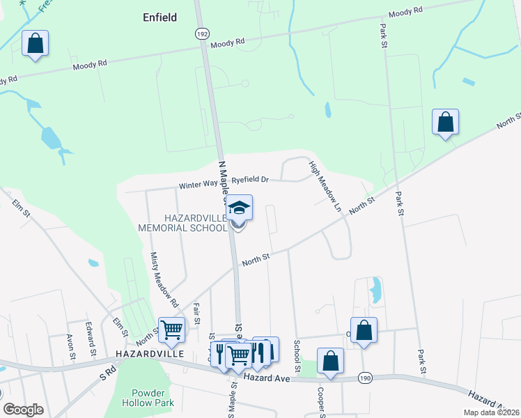 map of restaurants, bars, coffee shops, grocery stores, and more near 10 Hamilton Court in Enfield