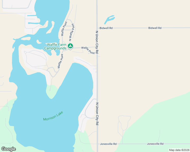 map of restaurants, bars, coffee shops, grocery stores, and more near 759 North Union City Road in Coldwater