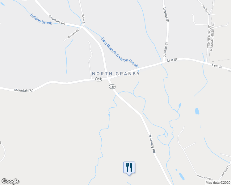 map of restaurants, bars, coffee shops, grocery stores, and more near 375 North Granby Road in Granby