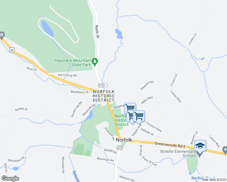 map of restaurants, bars, coffee shops, grocery stores, and more near 9 Shepard Road in Litchfield County