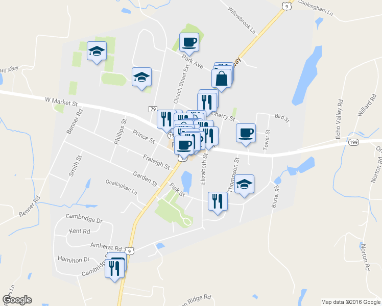 map of restaurants, bars, coffee shops, grocery stores, and more near 2C Tobacco Lane in Red Hook