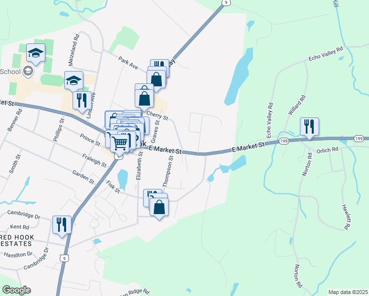 map of restaurants, bars, coffee shops, grocery stores, and more near 4 Margaret Street in Red Hook
