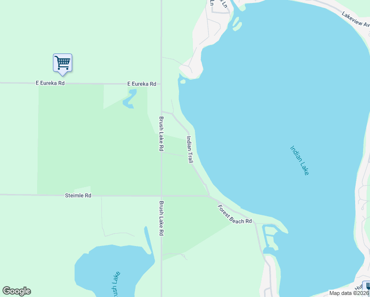 map of restaurants, bars, coffee shops, grocery stores, and more near 55283 Brush Lake Road in Eau Claire