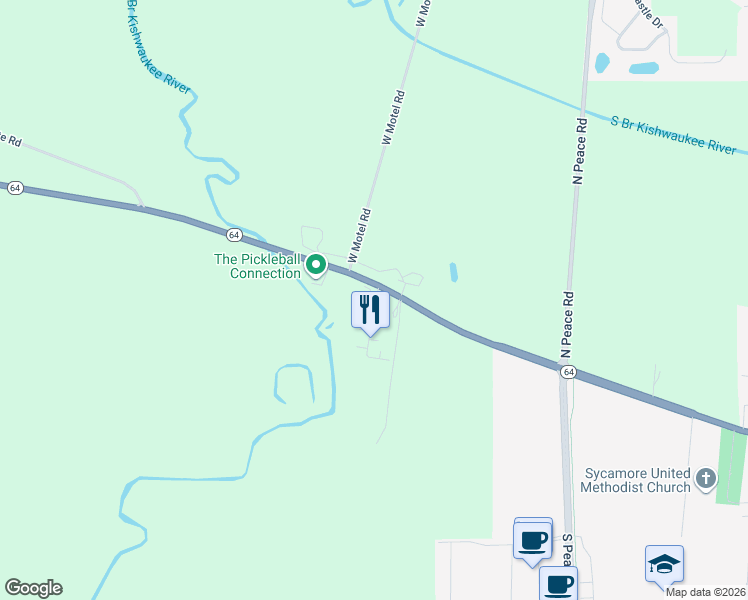 map of restaurants, bars, coffee shops, grocery stores, and more near 1778 West State Street in Sycamore