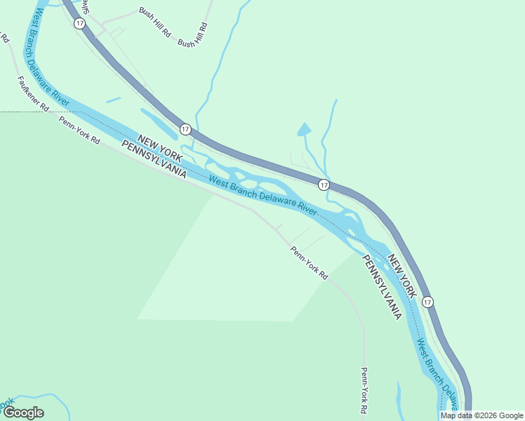 map of restaurants, bars, coffee shops, grocery stores, and more near Penn-York Road in Susquehanna