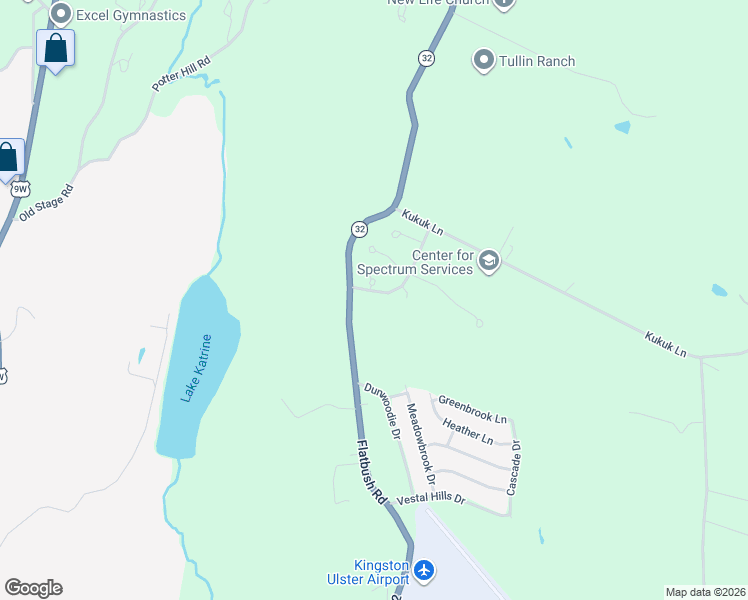 map of restaurants, bars, coffee shops, grocery stores, and more near 19 Deer Run Road in Kingston