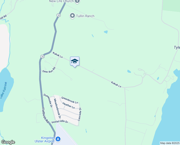 map of restaurants, bars, coffee shops, grocery stores, and more near 102 Kukuk Lane in Kingston