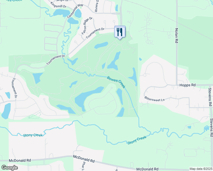 map of restaurants, bars, coffee shops, grocery stores, and more near 38W779 Hopps Road in Elgin