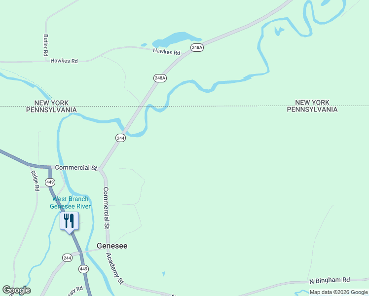 map of restaurants, bars, coffee shops, grocery stores, and more near 176 Commercial Street in Genesee