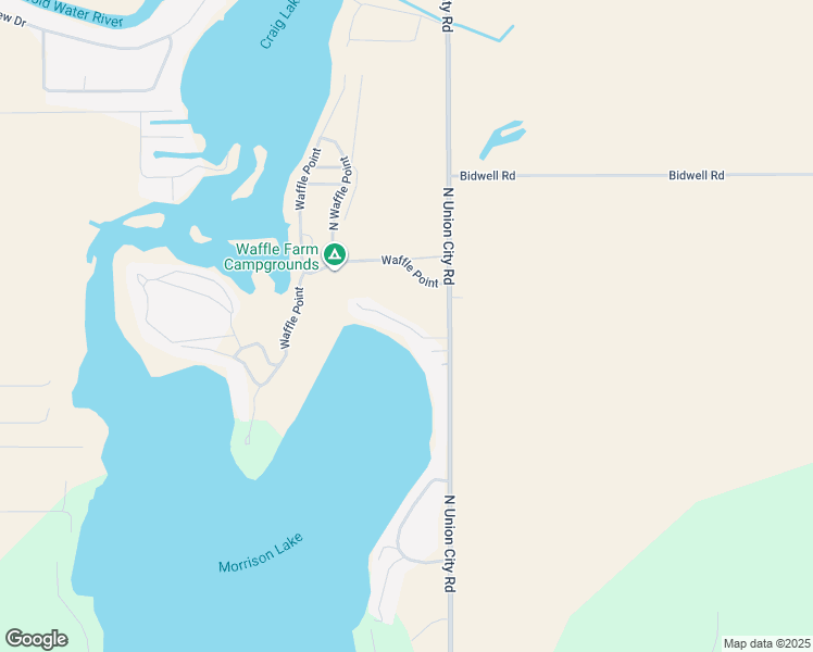 map of restaurants, bars, coffee shops, grocery stores, and more near 269 Waffle Drive in Coldwater