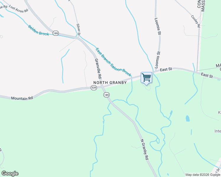 map of restaurants, bars, coffee shops, grocery stores, and more near 384 North Granby Road in Granby