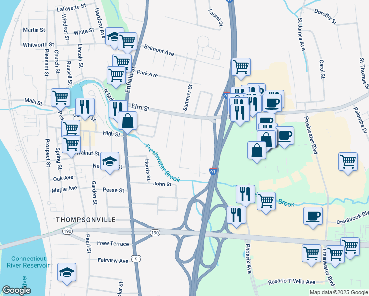 map of restaurants, bars, coffee shops, grocery stores, and more near 24 Ohear Avenue in Enfield