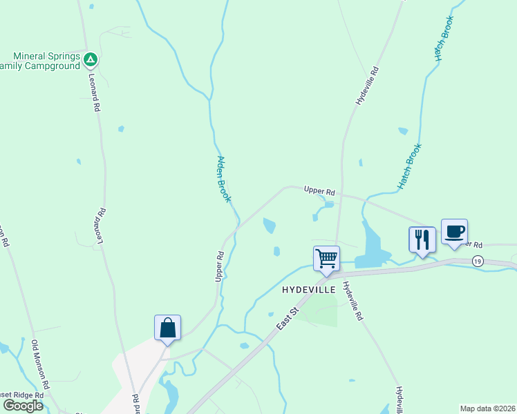 map of restaurants, bars, coffee shops, grocery stores, and more near 100 Upper Road in Stafford