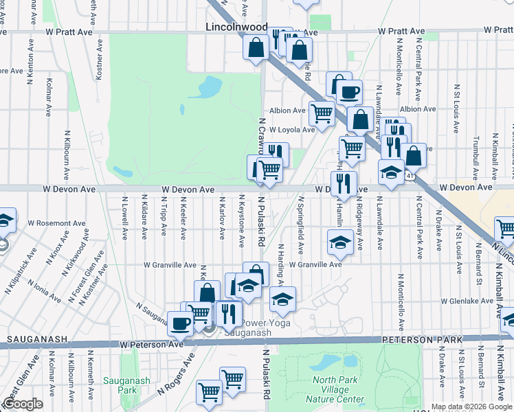 map of restaurants, bars, coffee shops, grocery stores, and more near in Chicago