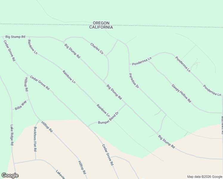map of restaurants, bars, coffee shops, grocery stores, and more near 3300 Big Stump Road in Dorris