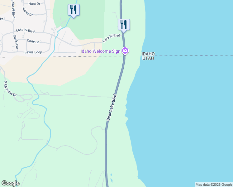 map of restaurants, bars, coffee shops, grocery stores, and more near 2750 North Bear Lake Boulevard in Garden City