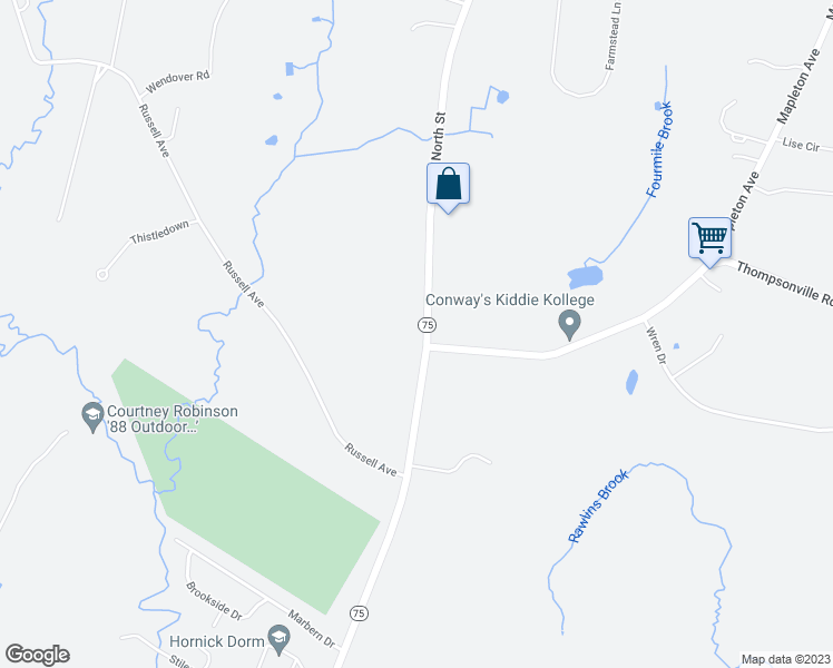 map of restaurants, bars, coffee shops, grocery stores, and more near 603 North Street in Suffield