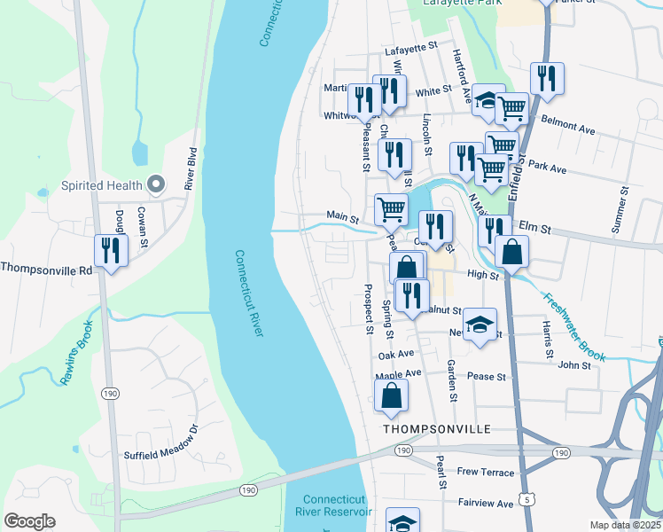 map of restaurants, bars, coffee shops, grocery stores, and more near 46 Cottage Green in Enfield