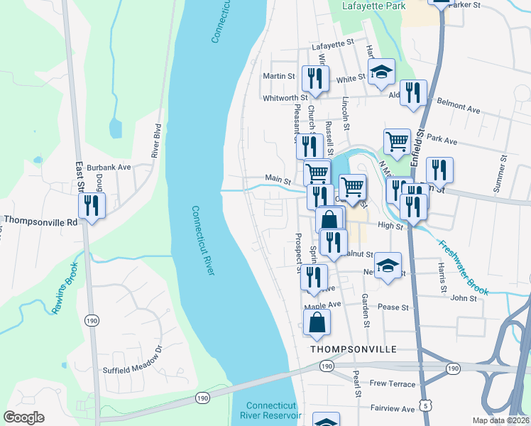 map of restaurants, bars, coffee shops, grocery stores, and more near 46 Cottage Green in Enfield