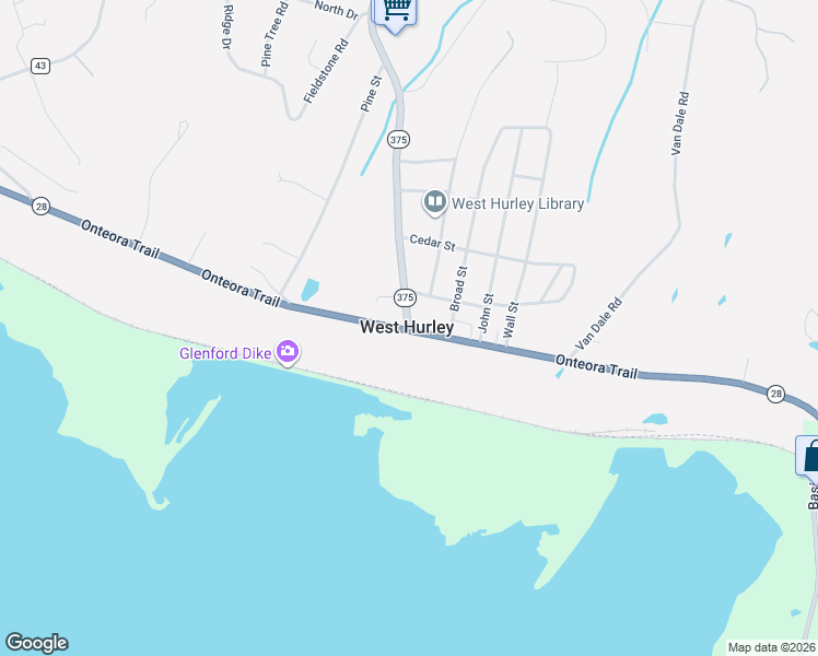 map of restaurants, bars, coffee shops, grocery stores, and more near in West Hurley