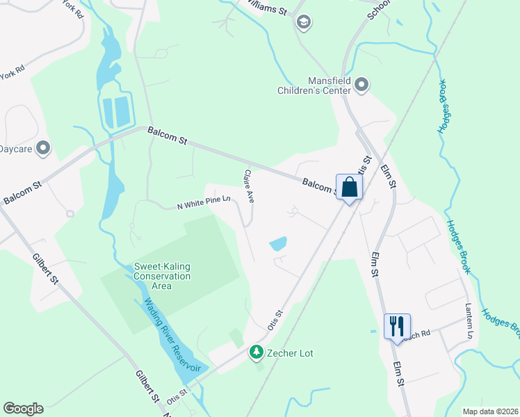 map of restaurants, bars, coffee shops, grocery stores, and more near 17 Claire Avenue in Mansfield