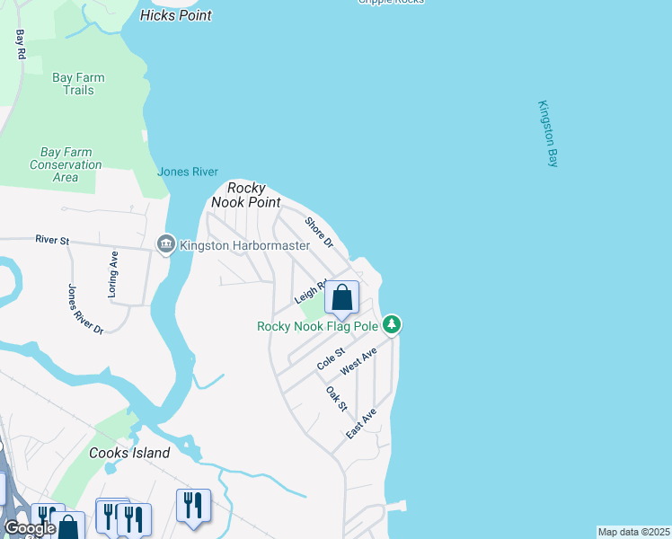 map of restaurants, bars, coffee shops, grocery stores, and more near 2 Page Avenue in Kingston