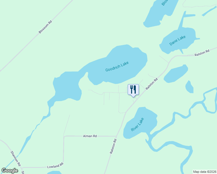 map of restaurants, bars, coffee shops, grocery stores, and more near 1273 Goodrich Lake Drive in Colon