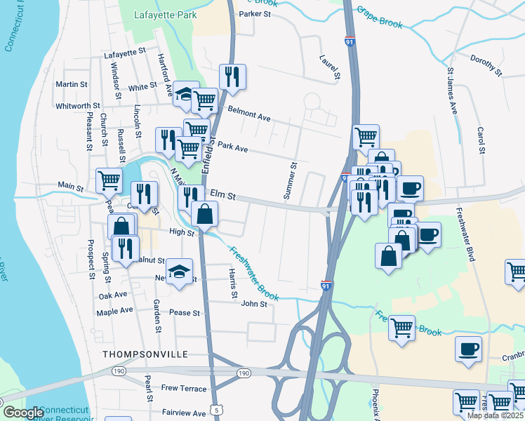 map of restaurants, bars, coffee shops, grocery stores, and more near 11 D'Annunzio Avenue in Enfield