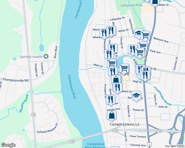 map of restaurants, bars, coffee shops, grocery stores, and more near 46 Cottage Green in Enfield