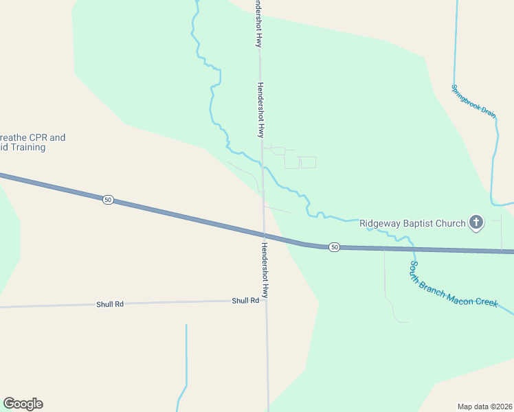 map of restaurants, bars, coffee shops, grocery stores, and more near 7583 Hendershot Highway in Tecumseh