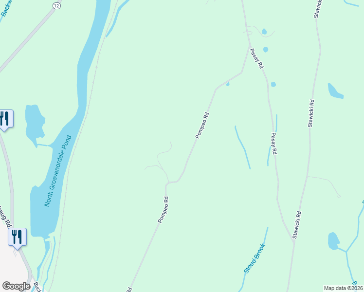 map of restaurants, bars, coffee shops, grocery stores, and more near 266 Pompeo Road in Thompson