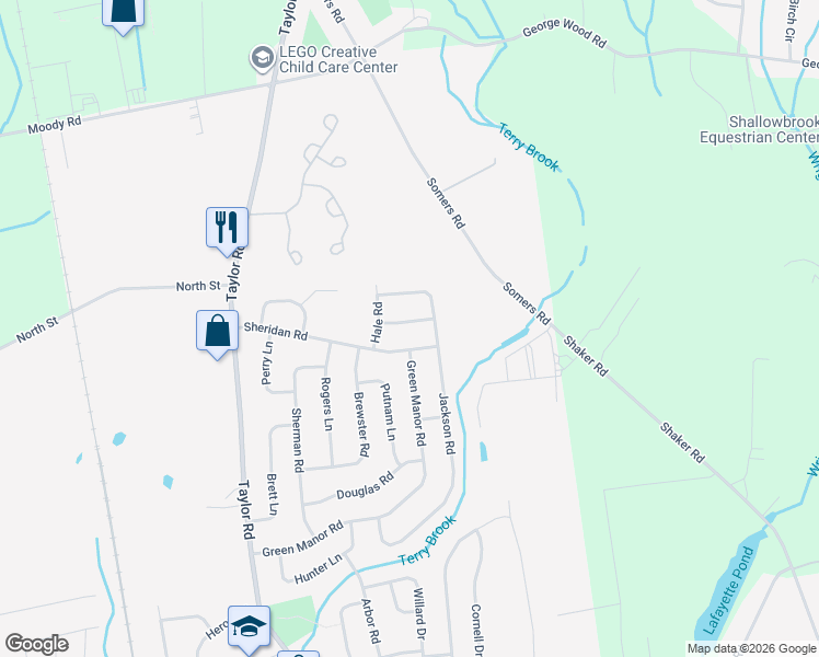 map of restaurants, bars, coffee shops, grocery stores, and more near 15 Meade Lane in Enfield