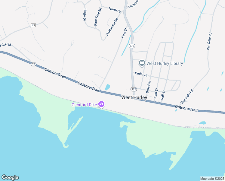map of restaurants, bars, coffee shops, grocery stores, and more near 1498 New York 28 in West Hurley