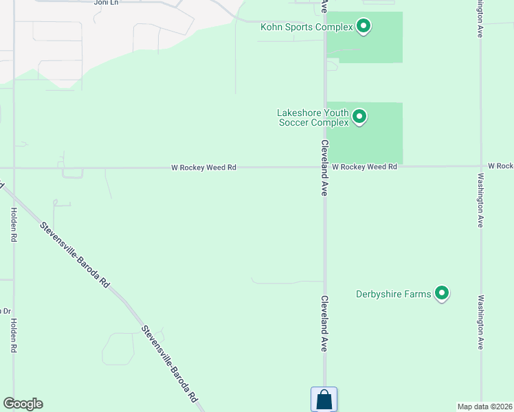 map of restaurants, bars, coffee shops, grocery stores, and more near 1950 West Rockey Weed Road in Stevensville