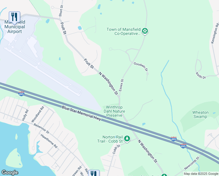 map of restaurants, bars, coffee shops, grocery stores, and more near 206 North Washington Street in Norton