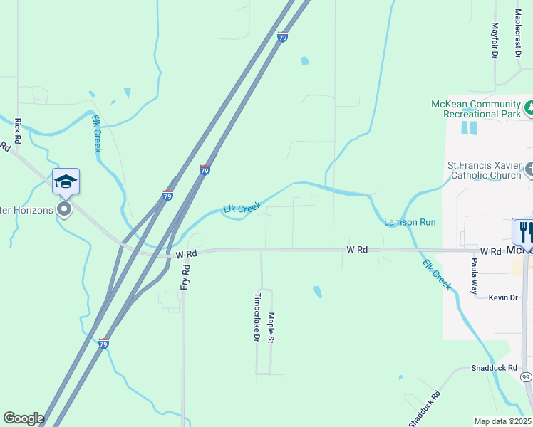 map of restaurants, bars, coffee shops, grocery stores, and more near 8875 Windswept Dr in McKean